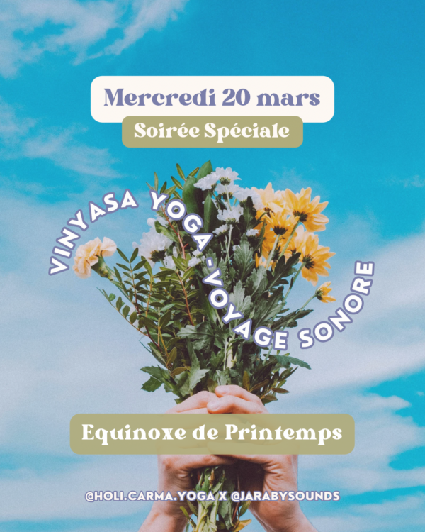 Visuel de la soirée spéciale Equinoxe de Printemps - 108 salutations au Soleil & Voyage sonore